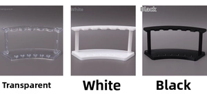 Three-color fan-shaped acrylic pen display stand for pens and brushes in black white clear