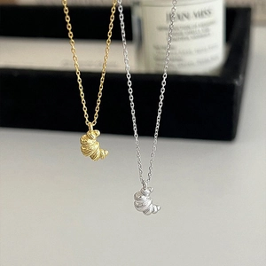 S925 sterling silver croissant pendant necklaces in gold and silver finishes