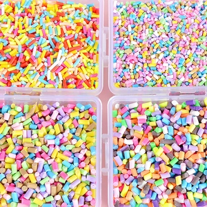 Set de pépites en pâte polymère colorée en boîte 4 cases pour décoration de gâteau DIY