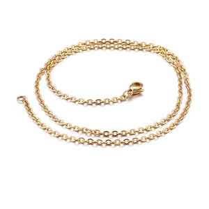 Gold punk geometric chain necklace with tassel and lobster clasp in titanium steel