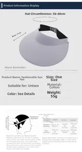 Size chart showing 11cm brim and 56-60cm circumference for the foldable sun hat