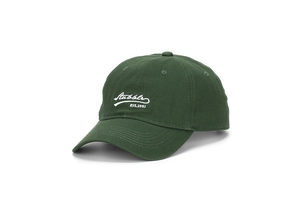 Broderie blanche détaillée de Stubble sur une casquette de baseball en coton vert foncé