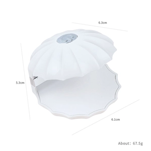 Lámpara LED de uñas portátil blanca en forma de concha con diseño plegable