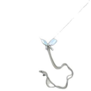 Silver liquid metal butterfly earrings with irregular long tassels in Korean style