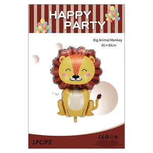 Cartoon lion head foil balloon for birthday party decorations measuring 85x89cm size