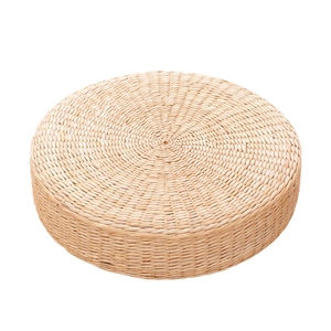 Thick round handmade straw woven tatami floor cushion for meditation and home seating
