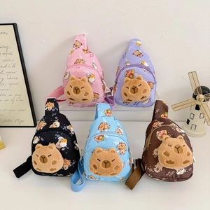 Kinder Brusttasche Süße Capybara Plüschpuppe Umhängetasche Für Jungen Mädchen Nylon Atmungsaktiv Cartoon Tiermotiv
