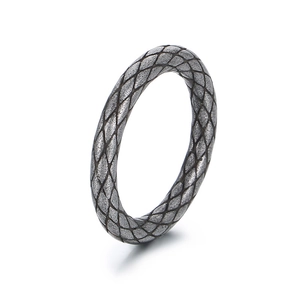 Vintage punk style stainless steel ring featuring distressed snake scale texture in silver finish