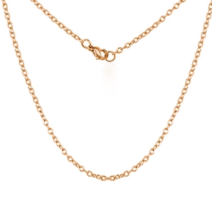 Collier chaîne à maillons minimaliste en acier inoxydable rose doré avec fermoir mousqueton