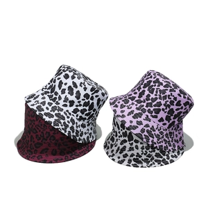 Leopard Print Bucket Hat Polyester Sun Protection Outdoor Casual Streetwear Sunshade Fisherman Cap For Men Women