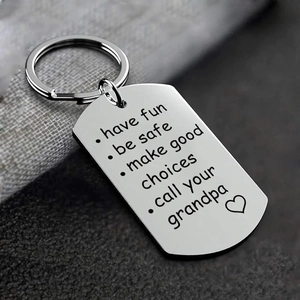 304 Stainless Steel Keychain With Warm Heart Message Have Fun Be Safe Make Good Choices Family Gift Keyring
