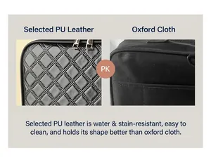 Comparison between waterproof quilted PU leather and durable black Oxford fabric materials