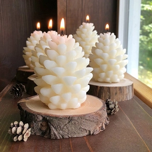 3D pine cone candle silicone mold for Christmas scented candle crafts and home decor