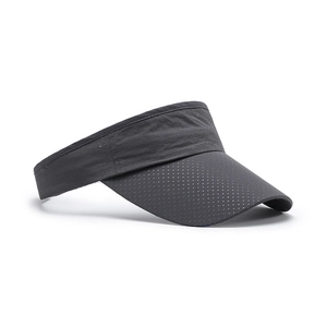 Dark grey breathable sun visor hat with moisture-wicking mesh for outdoor sports