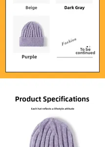 Detail of warm thickened knit beanie showing the ribbed texture and ear protection design