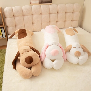 Dog Plush Pillow Stuffed Animal Toy Soft Sleeping Body Cushion Floppy Ears Long Strip Doll For Bedroom Sofa Decor