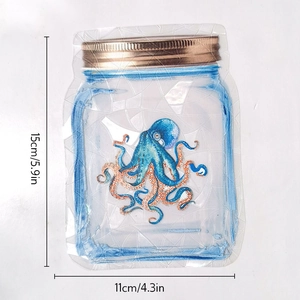 Rainbow suncatcher window decal featuring octopus design, sized 15cm by 11cm