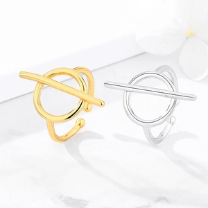 Minimalistische geometrische offene Ringe aus 925er Sterlingsilber in Gold und Silber