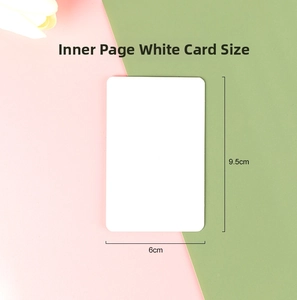 Detailed view of inner white card dimensions 9.5cm by 6cm for greeting envelopes