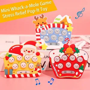Electronic Handheld Fast Push Game Machine Whac-A-Mole Light Up Puzzle Toy Decompression Keychain Gift
