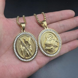 Hip Hop religiöse vergoldete Jesus Anhänger mit Zirkon und quadratischer Boxkette