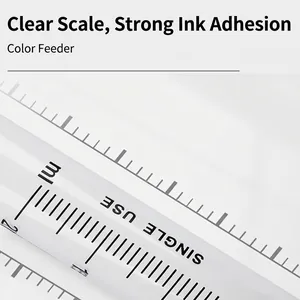 5ml and 10ml disposable veterinary syringes with clear black markings and graduation