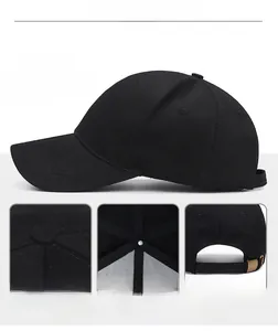 Detail view of cotton baseball cap showing neat stitching and adjustable metal buckle