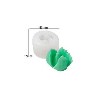 Macro-opname van siliconen mal voor vetplanten met afmetingen 43x42x32mm voor DIY-hars