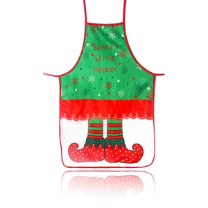 Tablier de Noël Santa's Little Helper festif avec motif jambes d'elfe sur fond blanc