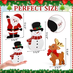 Christmas wooden tabletop decor set with Santa, snowman and reindeer figures in various sizes