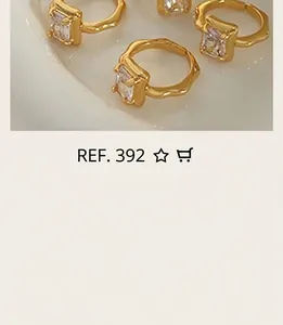 Detailed view of adjustable 18K gold plated ring with crystal and lava texture