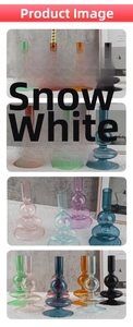 Collage of colorful geometric borosilicate glass candle holders for home decor