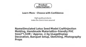 Detailed specifications of PVC lotus seed model for dollhouse DIY and photo props