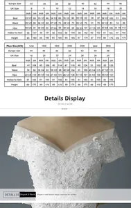 Guide des tailles détaillé pour robe de mariée en dentelle avec mesures US, UK, et EU