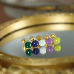 Minimalist Titanium Steel Enamel Round Ball Stud Earrings Colorful Small Tiny Ear Studs Piercing Jewelry For Women Girls