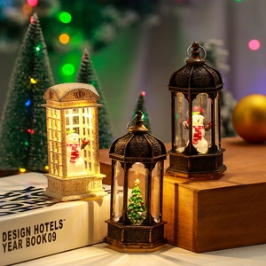 LED Christmas lanterns featuring Snowman and Xmas tree in white and bronze styles