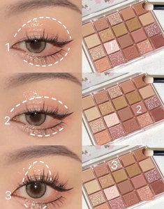 Tutorial ombretto in tre passaggi con palette da 20 colori nei toni rosa e marrone