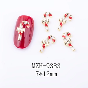 Details zu Zuckerstangen-Nagelkunst-Anhängern in Rot und Weiß für Weihnachts-DIY