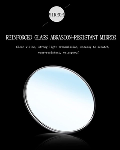 Detail of reinforced glass watch mirror showing abrasion resistance and clear vision