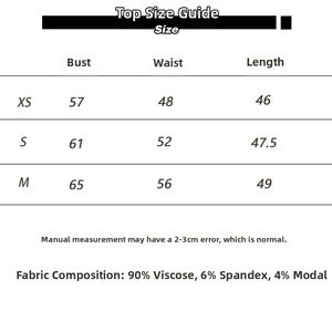 Size chart for lace camisole set detailing chest, waist measurements and viscose fabric