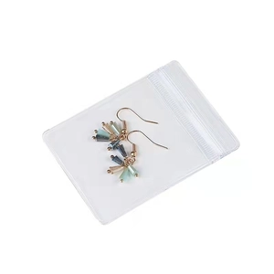 Transparent PVC self-sealing jewelry bag with colorful gradient bead earrings