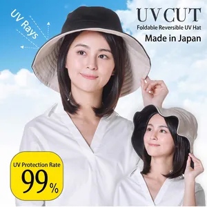 Cappello da sole pieghevole a tesa larga con protezione UV e design reversibile