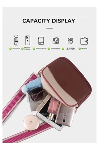 Aperçu de la capacité du sac bandoulière bicolore avec bandoulière large tendance