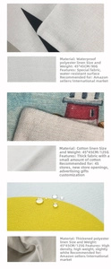 Detail of waterproof linen and cotton fabric textures for 45x45cm decorative pillow covers
