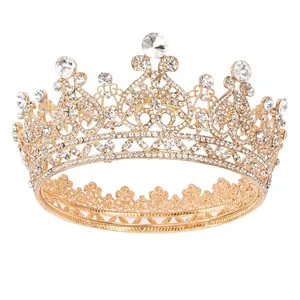 Baroque Luxury Bridal Crown Tiara Alloy Rhinestone Crystal Wedding Party Pageant Headpiece