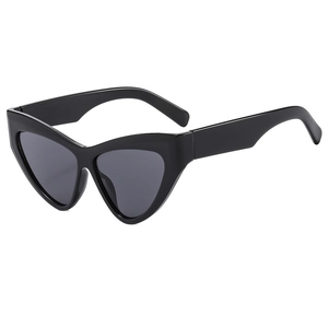 Classic black cat-eye sunglasses with oversized thick frames and dark lenses for women