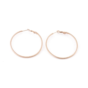 Chic rose gold hoop earrings for women featuring large textured metal rings with classic design
