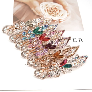 Elegant crystal bow hair clips with rhinestones in multiple colors for formal styling
