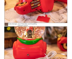 Détail du mode d'alimentation de la boîte à musique de Noël avec USB et piles