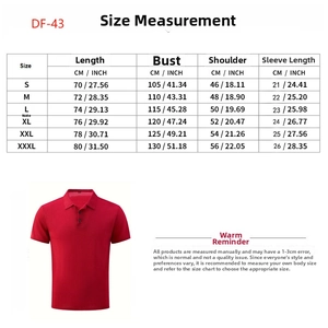 Detailed size chart for men's slim fit sports T-shirt with measurements in CM and INCH
